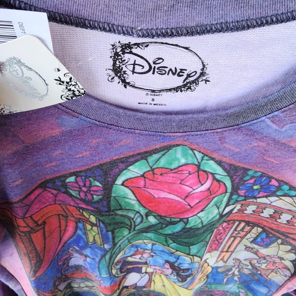 Disney Beauty And The Beast Stained Glass Pullover by Hot Topic NEW - Picture 4 of 5
